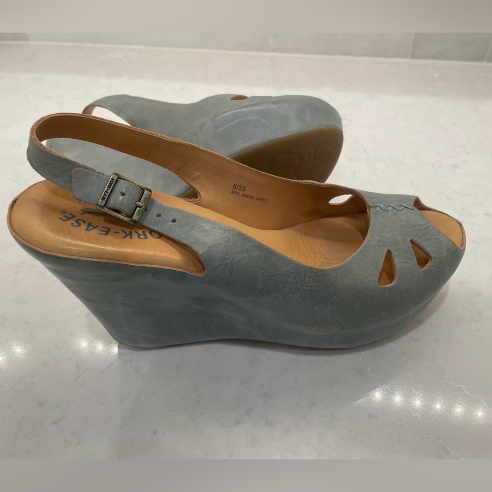 Kork-Ease Blue Platform Wedges